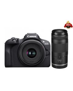 Cámara mirrorles Canon EOS R100  RF-S 18-45mm F/4.5-6.3 IS STM + lente RF 75-300MM F4-5.6